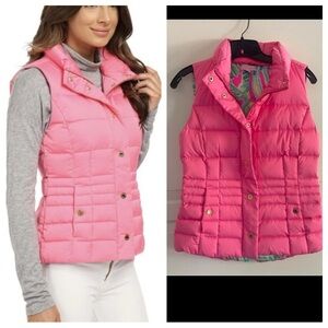 Lilly Pulitzer Isabelle Pink Down Quilted Puffer Vest Size Small 26975